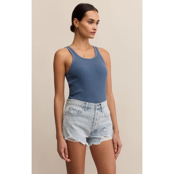 Z Supply Classic Scoop Rib Tank - Vintage Indigo NWT VARIOUS SIZES - Picture 3 of 5